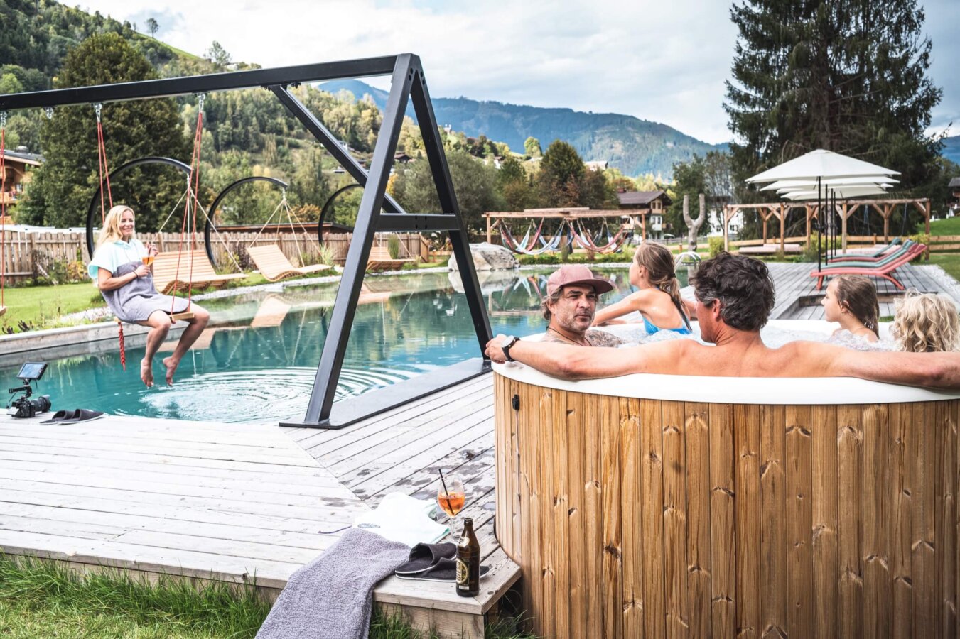 Jacuzzi am Badeteich