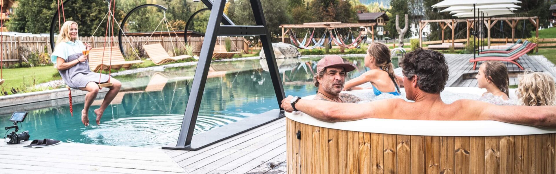 Jacuzzi am Badeteich