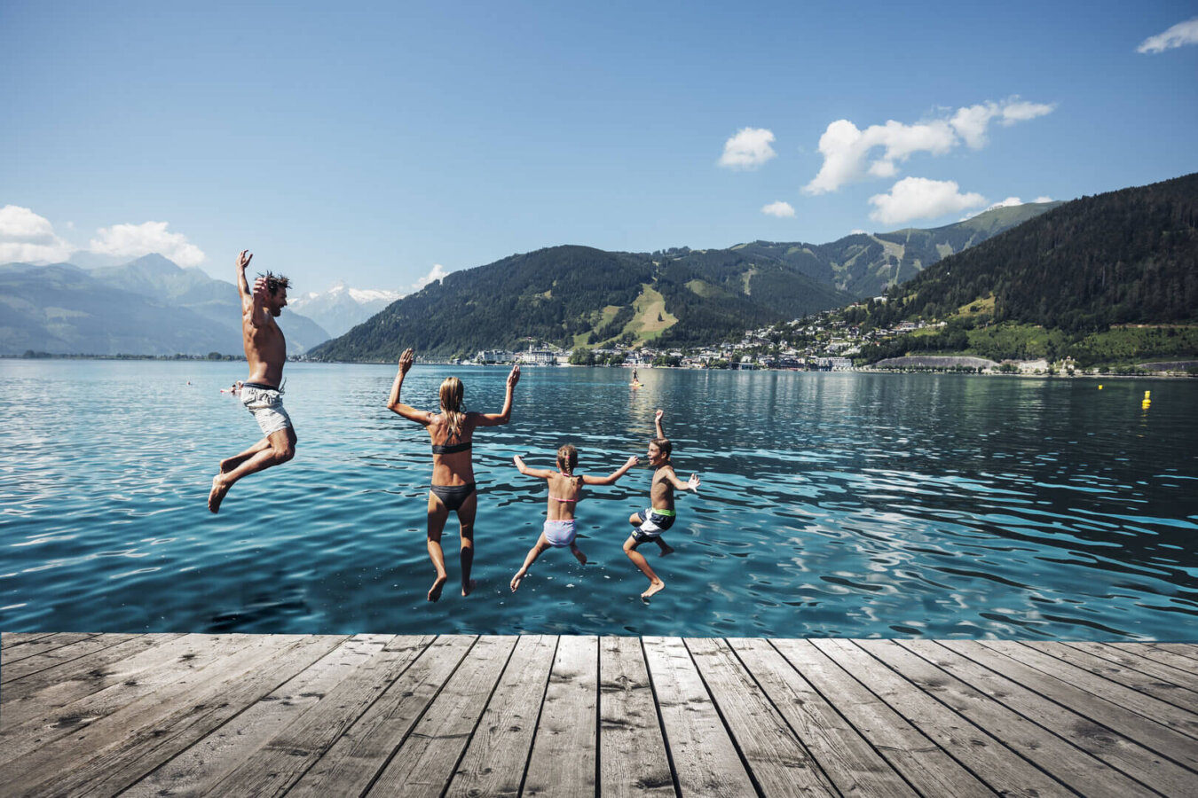 Badespaß im Zeller See, Hotel Falkenstein in Kaprun