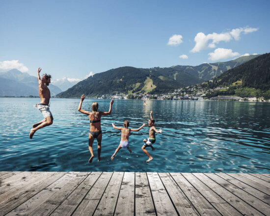 Badespaß im Zeller See, Hotel Falkenstein in Kaprun