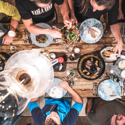 Racletteessen im Restaurant Federspiel, Kaprun