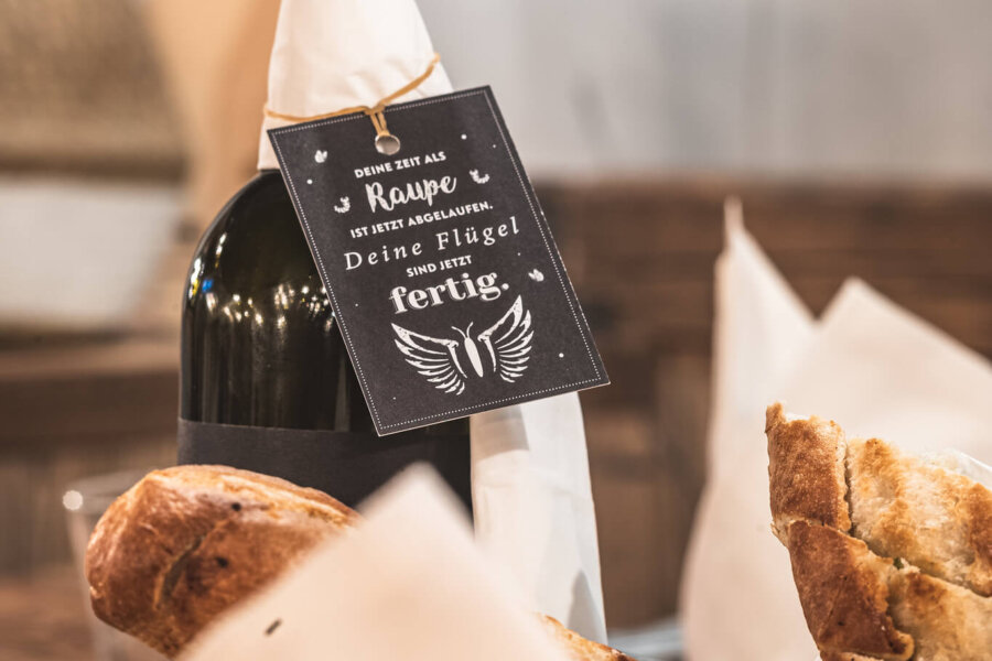 Wein und Brote im Restaurant Federspiel, Kaprun