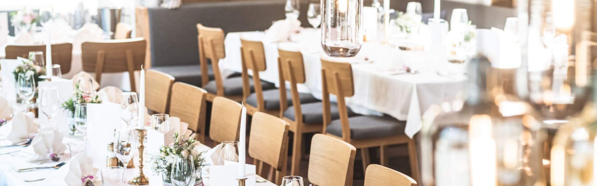 Gedeckter Tisch im Restaurant CORE Table in Kaprun