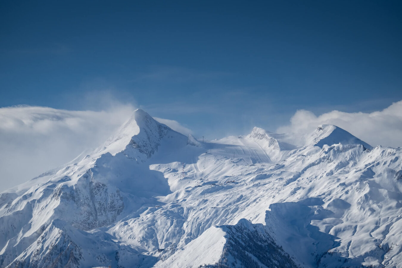 Aussicht auf das Tiefverschneite Kitzsteinhorn
